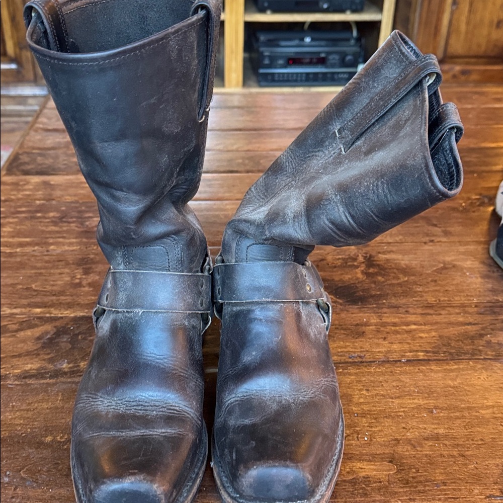 Vintage Frye Harness Brown Leather Boots